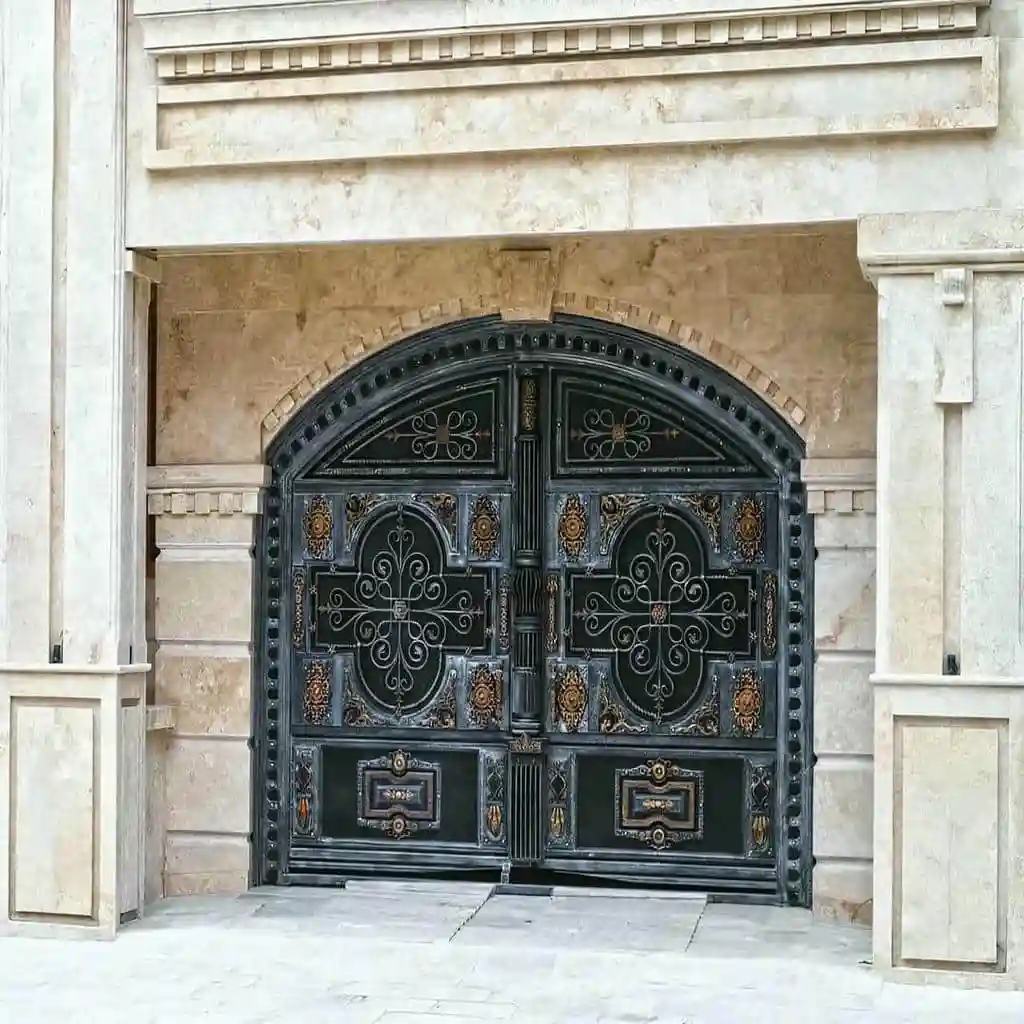 نصب درب حیاط آهنی جدید و ارزان ساده