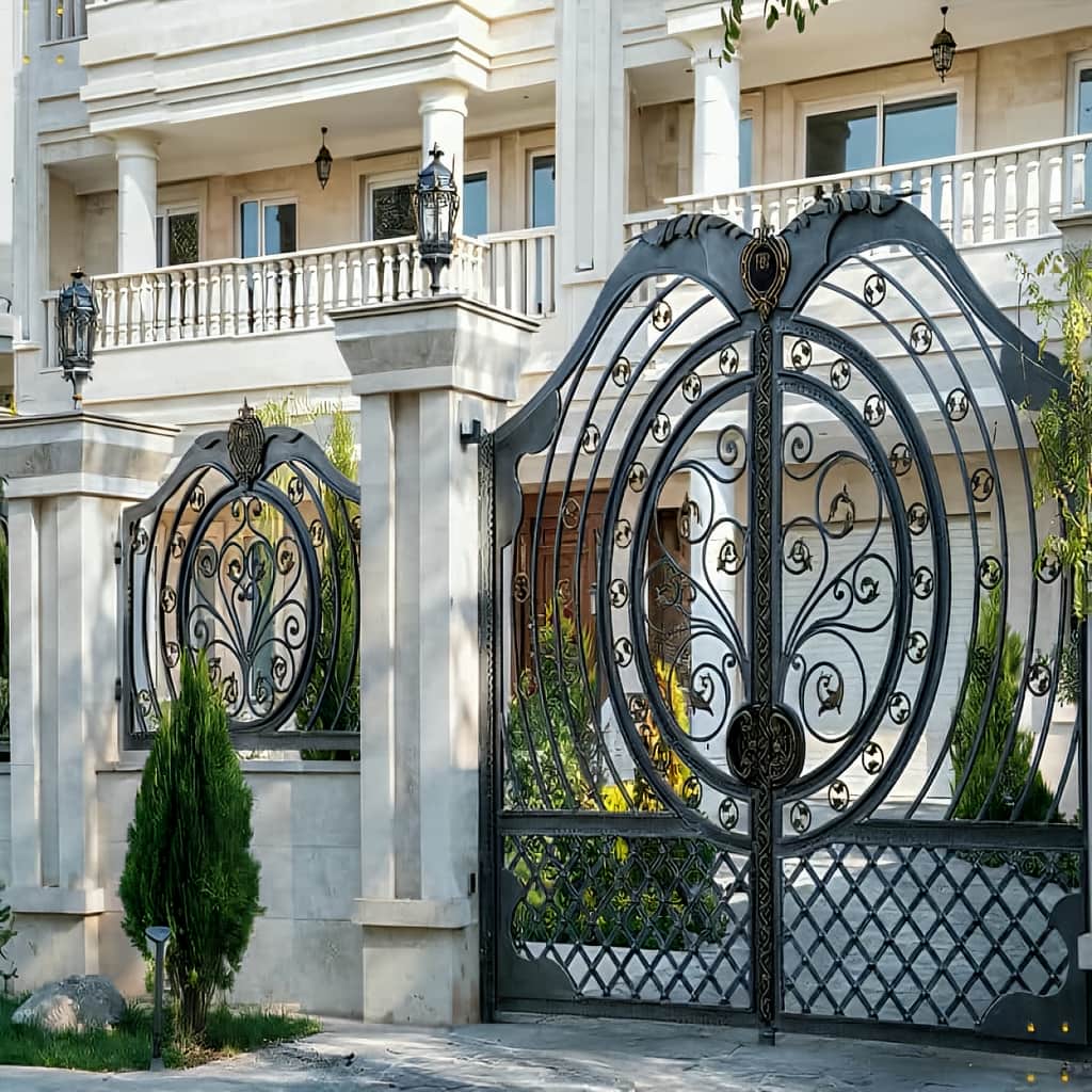 خرید درب فلزی دایره مصور با رنگ کوره ای