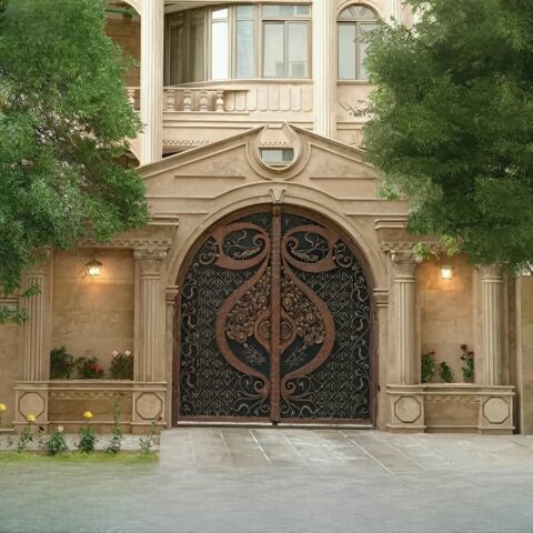 درب فلزی دسته گل لوکس