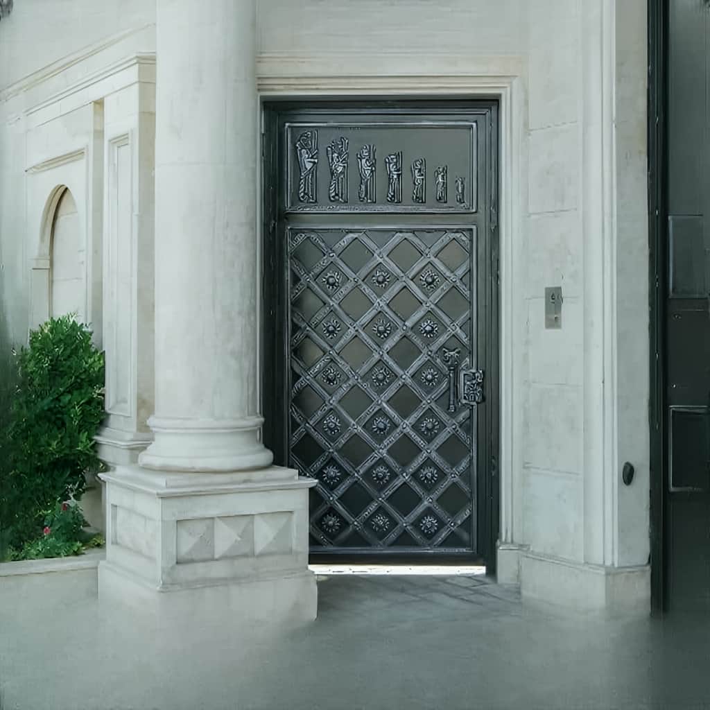 خرید درب فلزی هخامنشی برای ورودی ویلای لوکس
