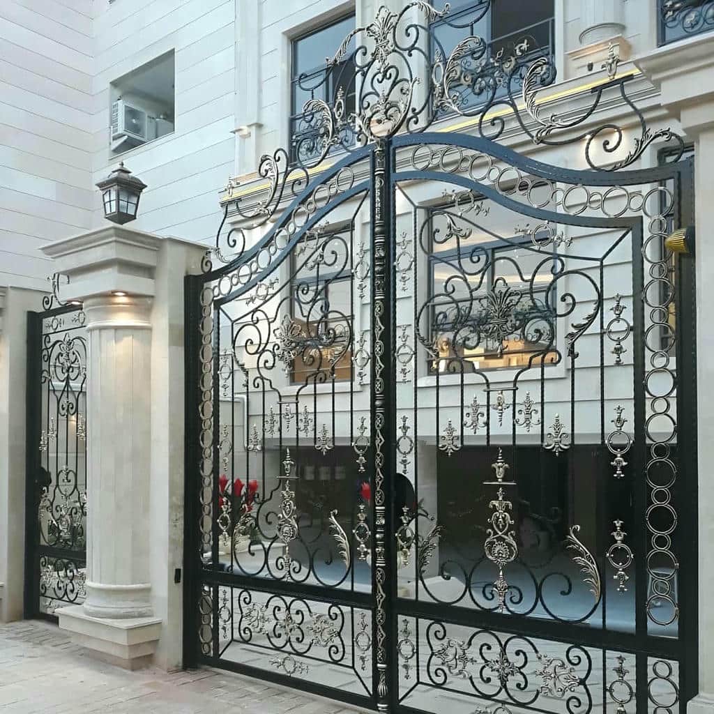 فروش درب پارکینگ حیاط فرفورژه پروفیل مقاوم در قشم