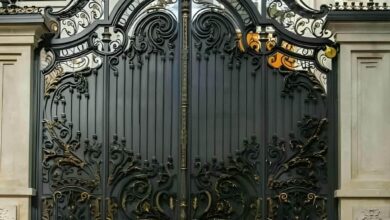 درب پارکینگ حیاط فرفورژه در گنبدکاووس