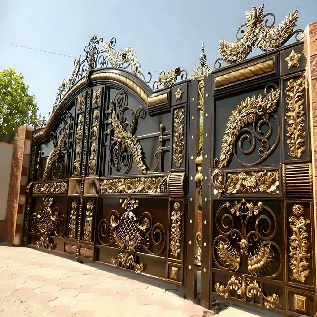 فروش درب حیاط فرفورژه رنگ کوره ای در استان خوزستان