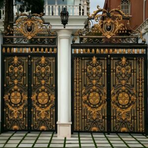 درب پارکینگ حیاط فرفورژه در قشم
