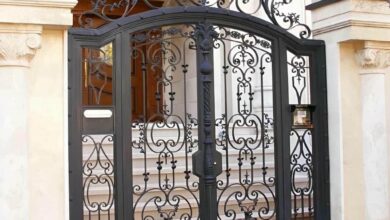 درب پارکینگ حیاط فرفورژه در کرمانشاه