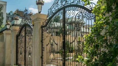 درب پارکینگ حیاط فرفورژه در محمدشهر