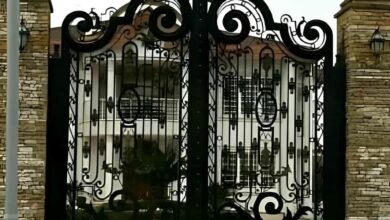 درب پارکینگ حیاط فرفورژه در رامسر