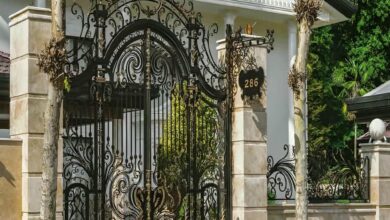 درب پارکینگ حیاط فرفورژه در قزوین