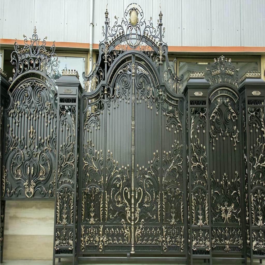 کارخانه درب پارکینگ حیاط فرفورژه رنگ مقاوم در کردان