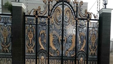 درب پارکینگ حیاط فرفورژه در نیشابور