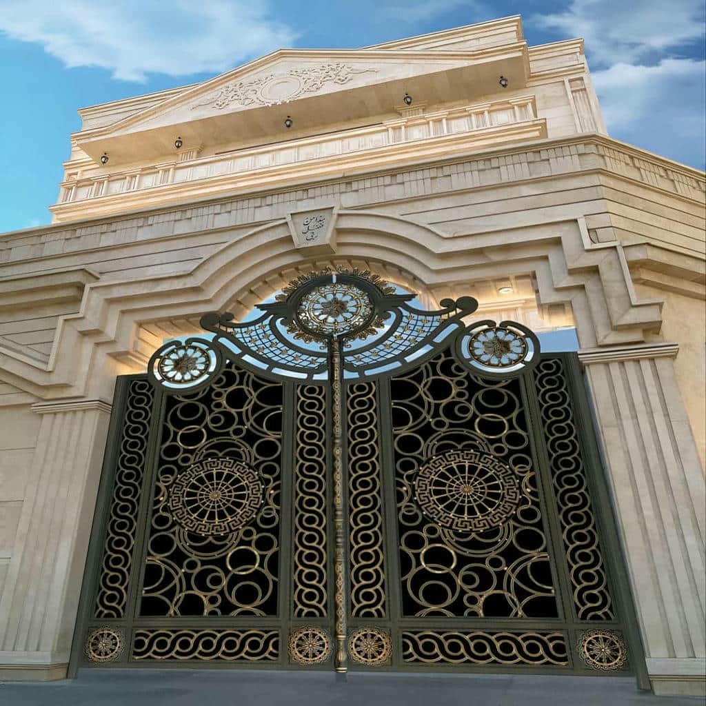 فروش درب پارکینگ حیاط فرفورژه رنگ مقاوم در شهریار