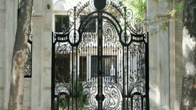 درب پارکینگ حیاط فرفورژه در چالوس