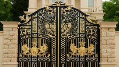 درب پارکینگ حیاط فرفورژه در بیرجند