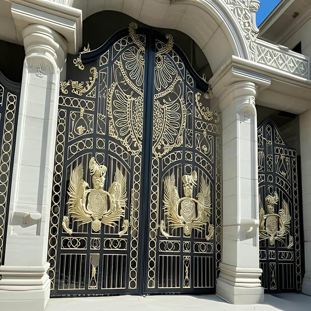 فروش درب پارکینگ حیاط فرفورژه تراز دقیق در کاشان