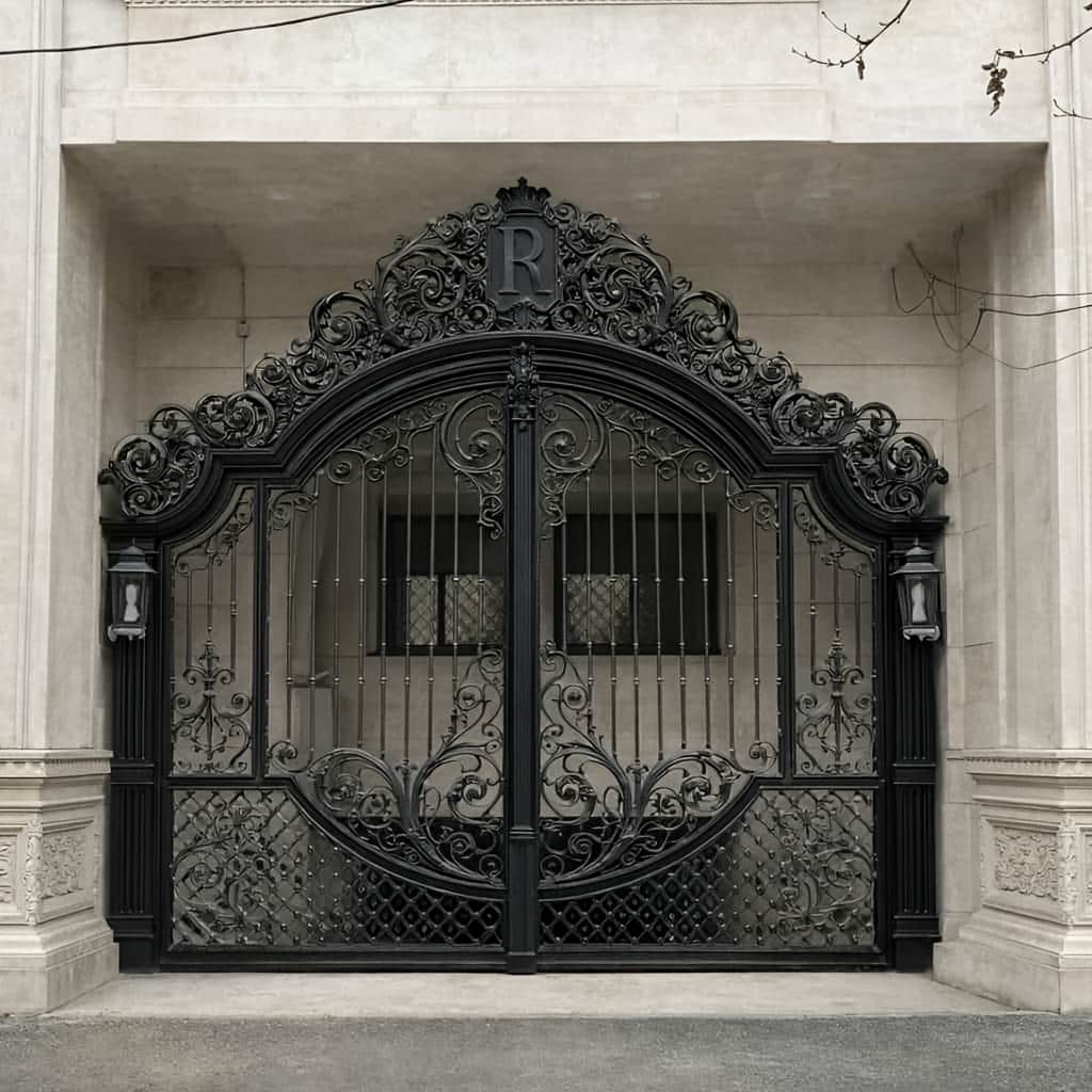 درب پارکینگ حیاط فرفورژه در همدان