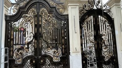 درب پارکینگ حیاط فرفورژه در شیراز