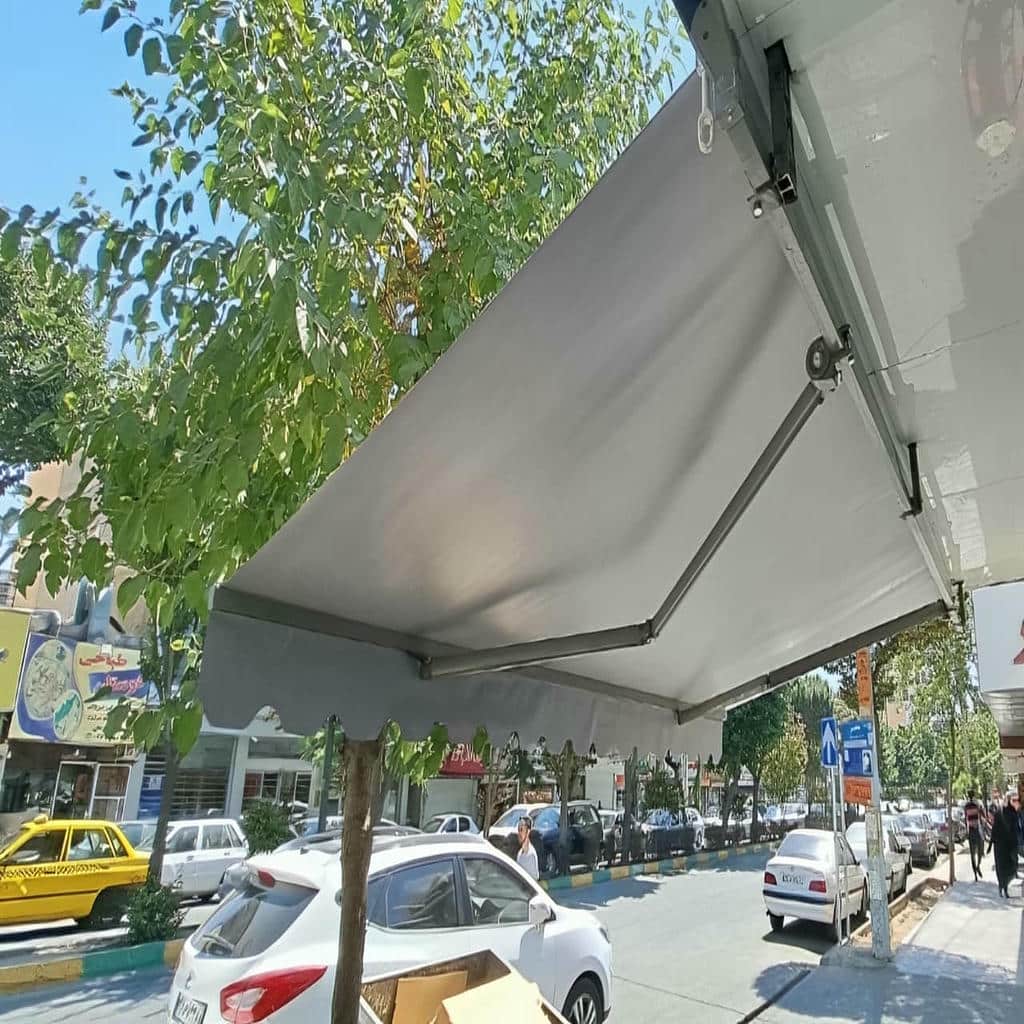 سایبان برقی دیواری با نصب تراز روی سطح محدود
