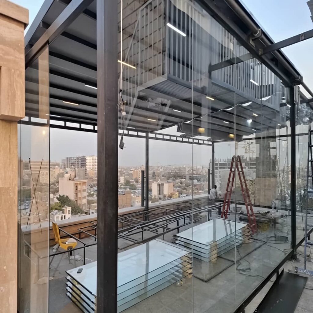 نصب سقف برقی متحرک لوکس با ریل روان
