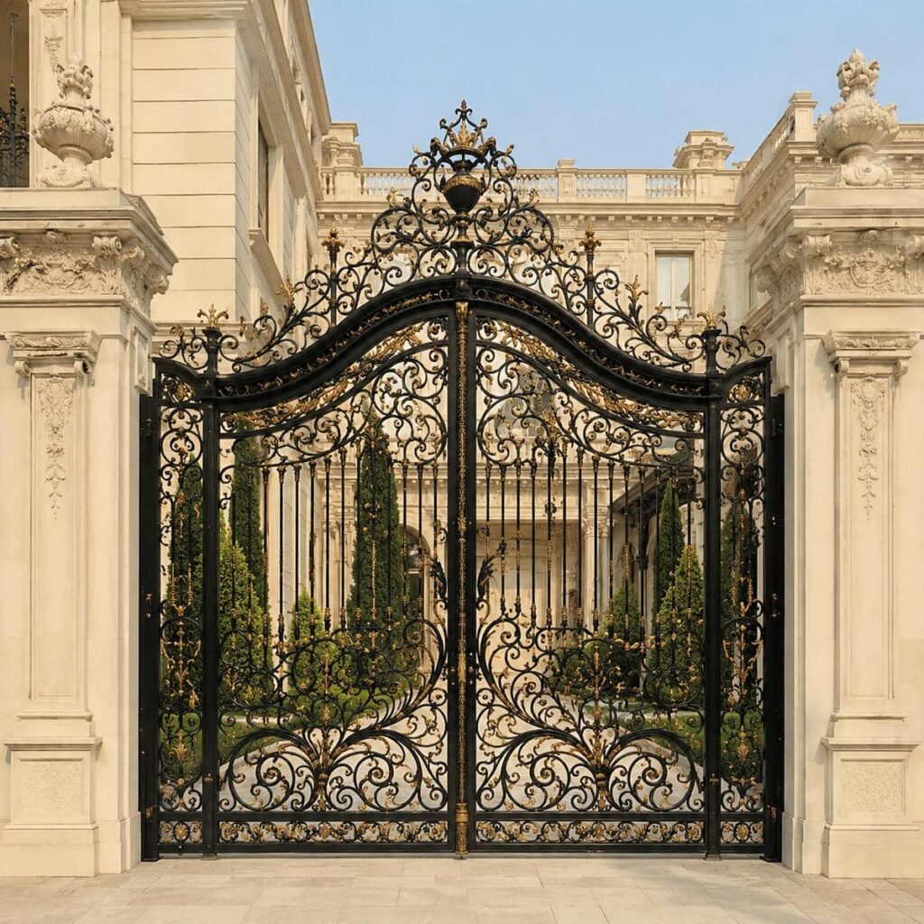 فروش درب فرفورژه نمای رومی با رنگ کورهای