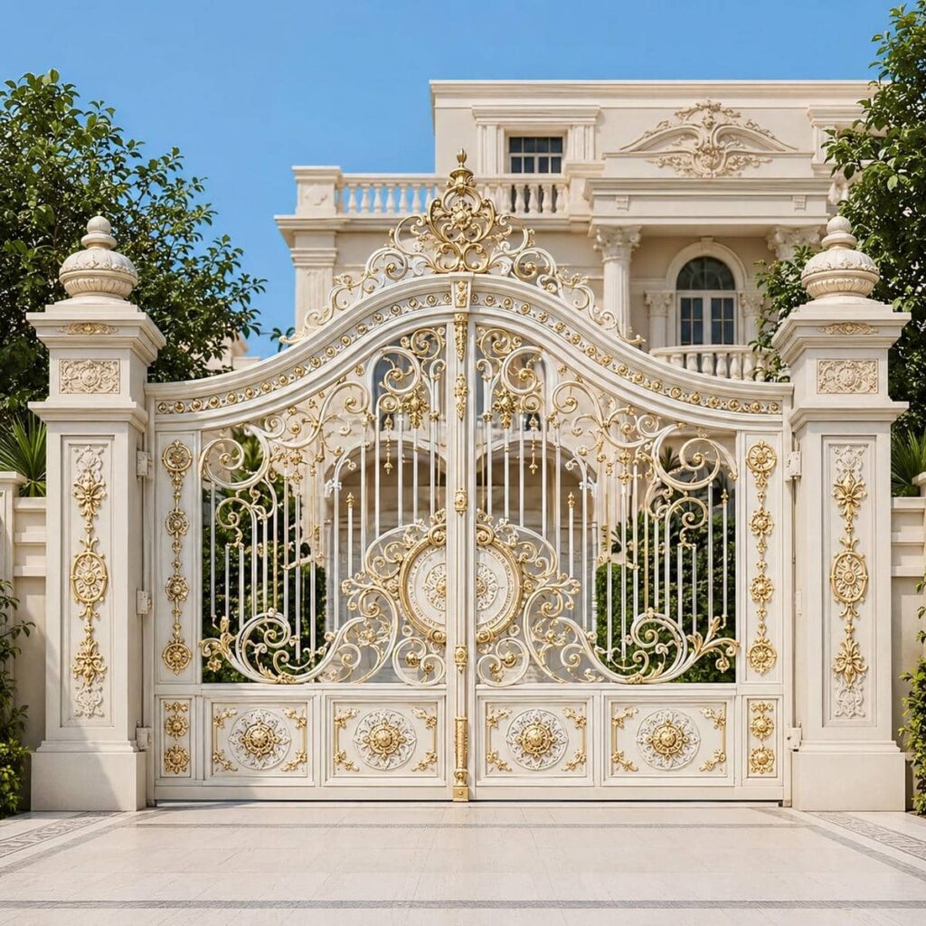خدمات نصب درب ویلایی فرفورژه نمای رومی