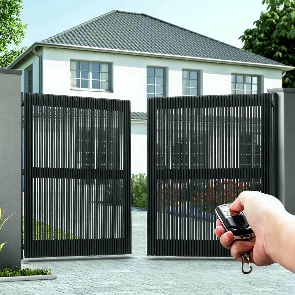 خرید درب برقی ویلایی دو لنگه با طرح مدرن