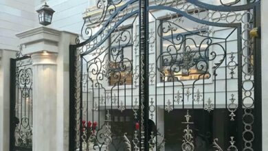 8 طرح درب پارکینگ فلزی نمای ساختمان
