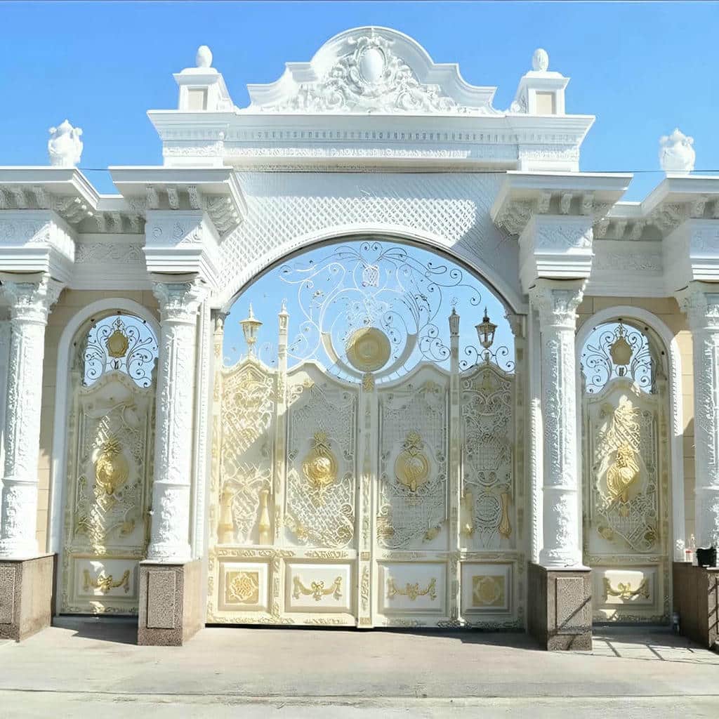 نصب درب ویلایی پارکینگ دو لنگه با جک بازویی