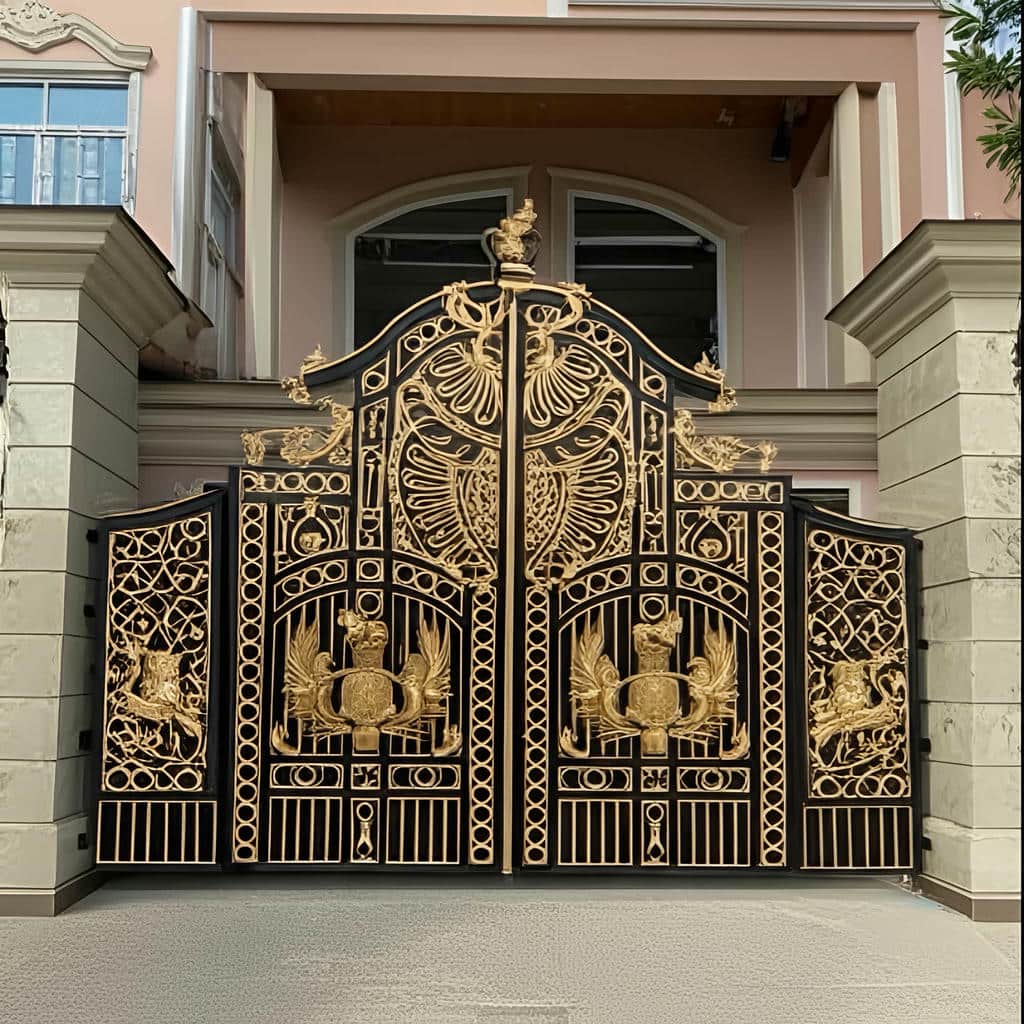 سفارش درب حیاط کشویی ریل زمینی با طرح خطی