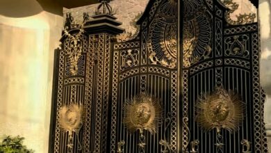 10 نمونه درب حیاط CNC پنل مشبک