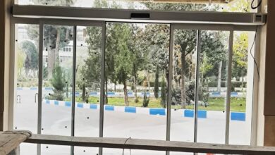 6 مدل درب اتوماتیک شیشه ای مدرن فریم مشکی