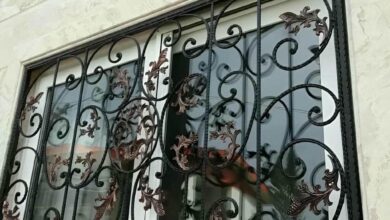 10 مدل نرده پنجره فرفورژه گل دار