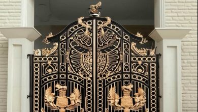 6 نمونه درب ساختمان ساده شاسی فلزی