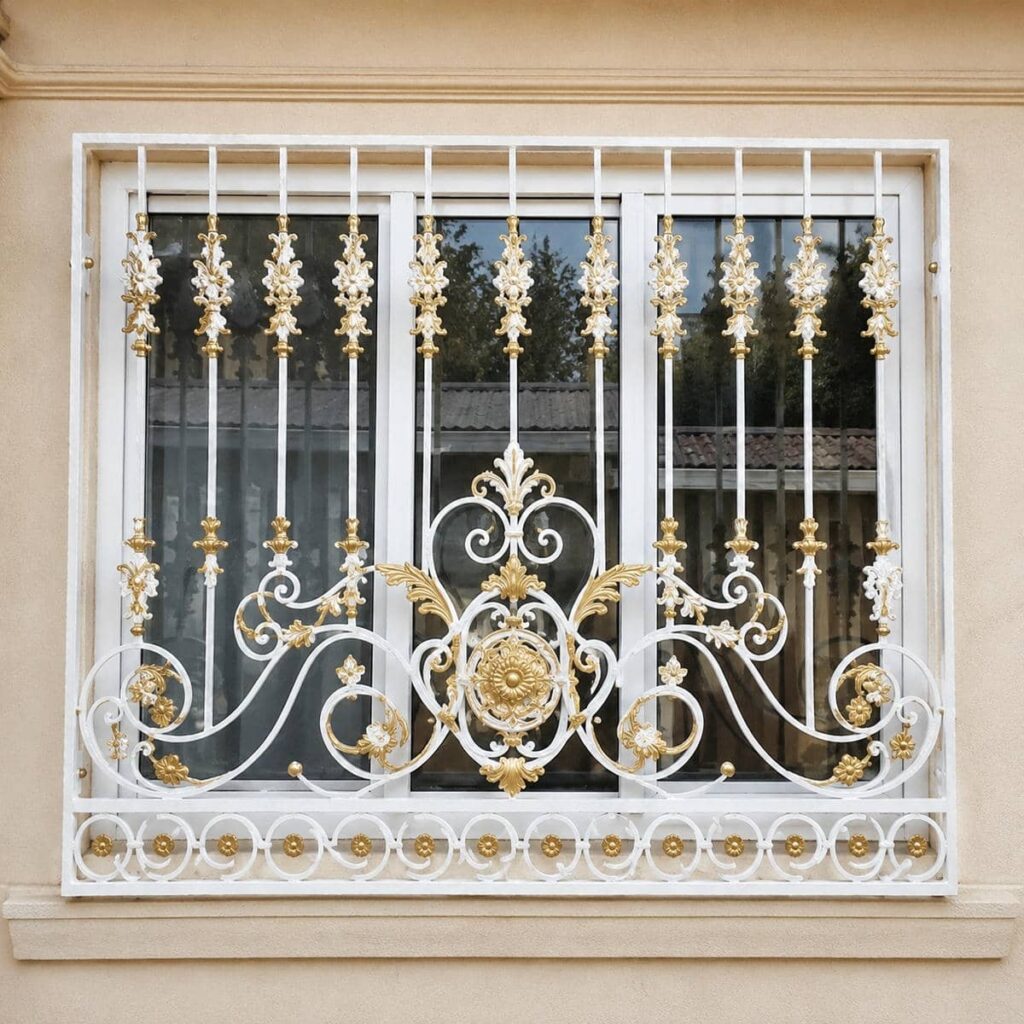 نصب نرده پنجره فرفورژه گل دار روی زیرکار مناسب