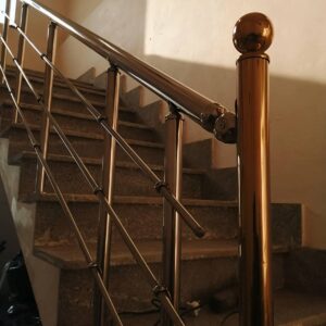 نرده استیل راه پله با پایه مقاوم فلزی