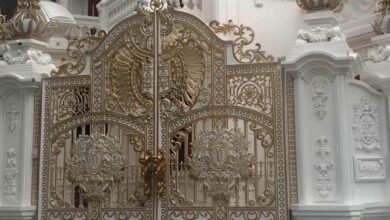 درب فلزی ستون دار با بدنه مقاوم فلزی