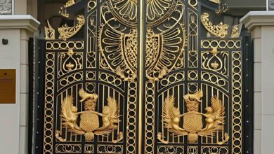 درب آهنی حیاط با بدنه مقاوم