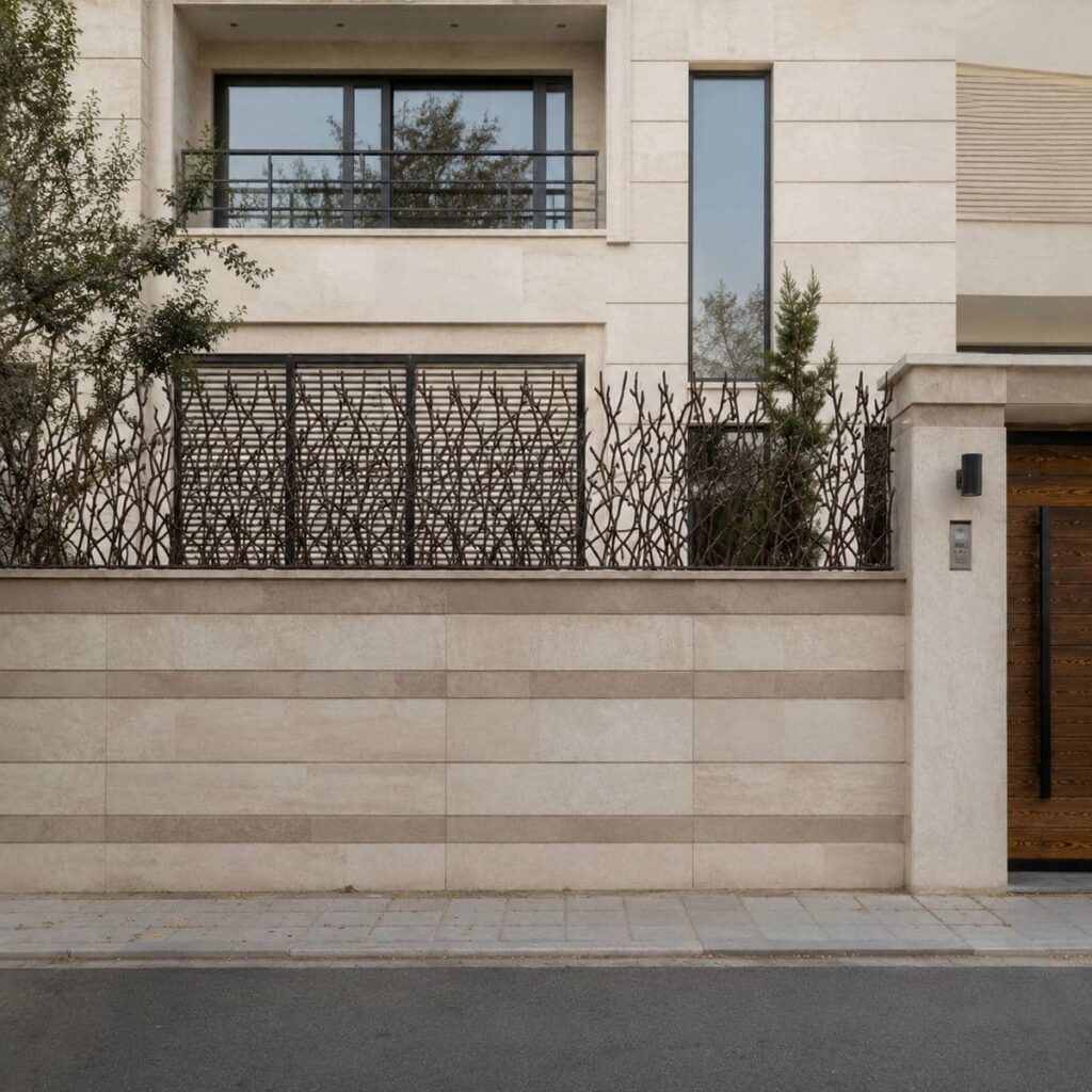 نرده حفاظ دیوار ساختمان مدرن