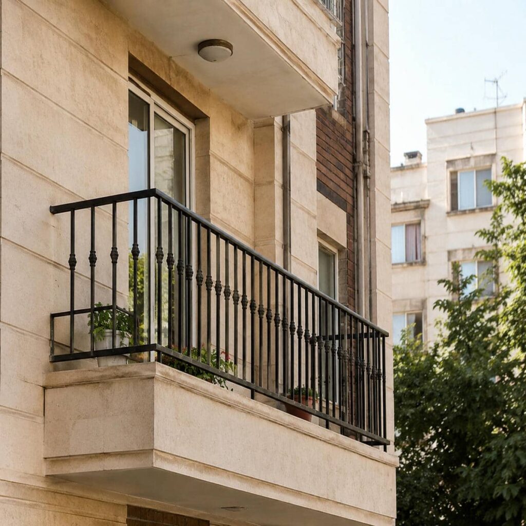 حفاظ بالکن با جزئیات فلزی حفاظ بالکن با جزئیات فلزی
