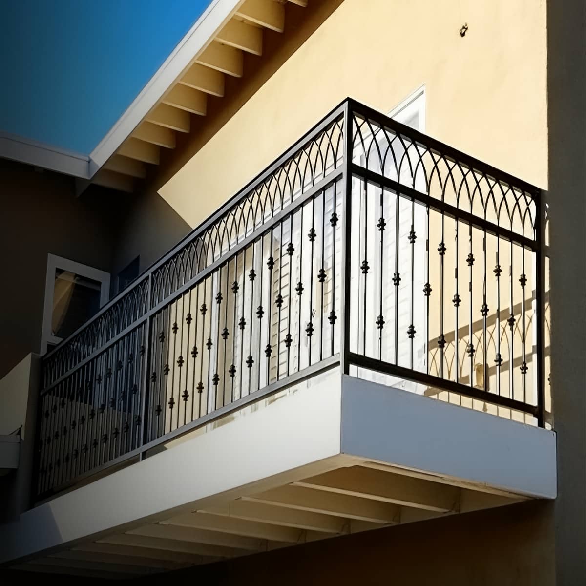 نرده راه پله فلزی با هندریل ساده داخلی
